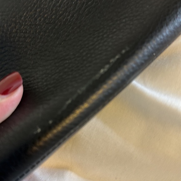 Calvin Klein Leather Clutch Shoulder Bag 5 1/2” x 11 1/2” Black White - Picture 9 of 9